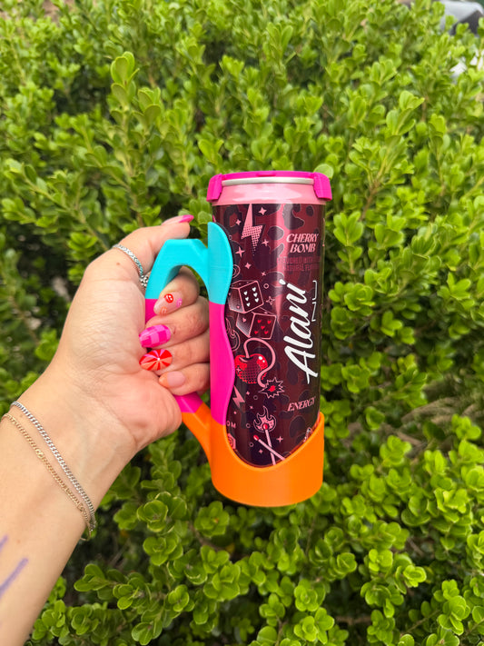 12 oz skinny holder, retro sports colors