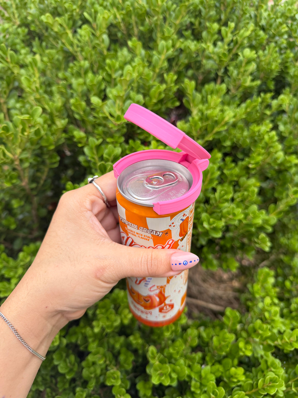 drink can cover, snap shut lid, kitty, halloween