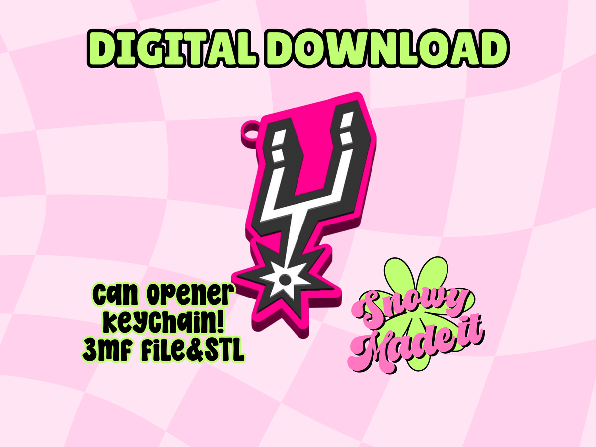 digital download, 3mf, can opener keychain, sports